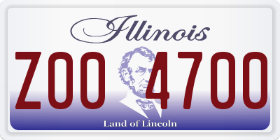 IL license plate Z004700