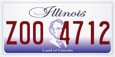 IL license plate Z004712