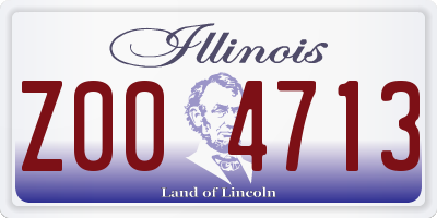 IL license plate Z004713
