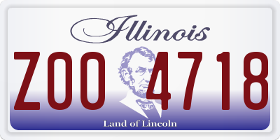 IL license plate Z004718