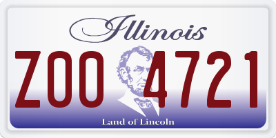 IL license plate Z004721