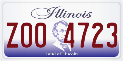 IL license plate Z004723