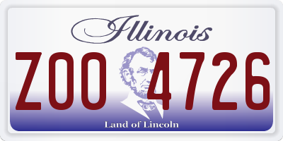 IL license plate Z004726