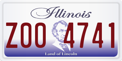 IL license plate Z004741