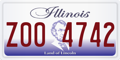 IL license plate Z004742
