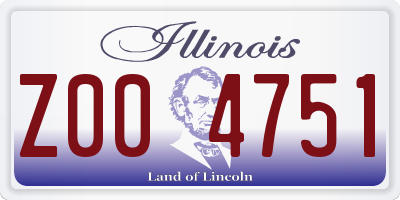 IL license plate Z004751