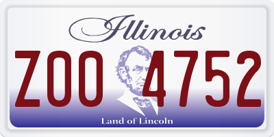 IL license plate Z004752