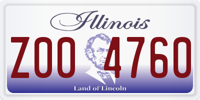 IL license plate Z004760