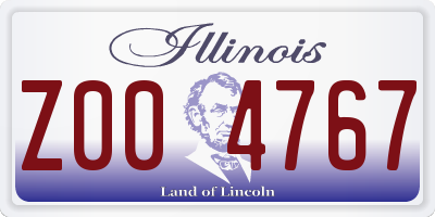 IL license plate Z004767