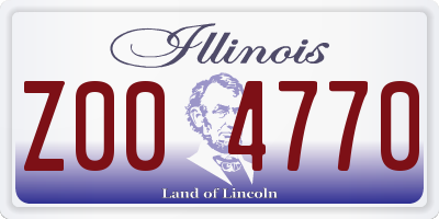 IL license plate Z004770