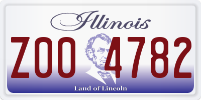 IL license plate Z004782