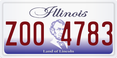IL license plate Z004783