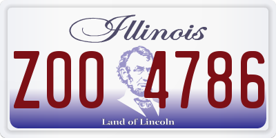IL license plate Z004786
