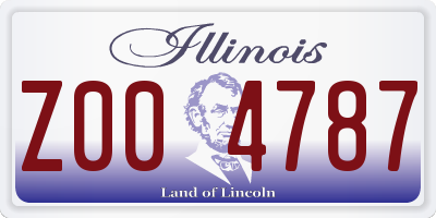 IL license plate Z004787