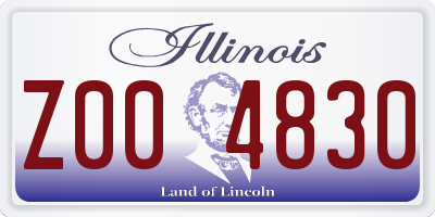 IL license plate Z004830