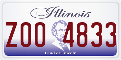 IL license plate Z004833
