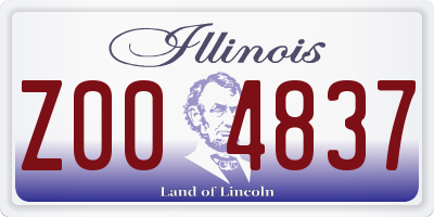 IL license plate Z004837