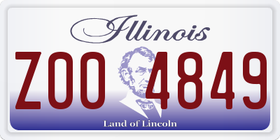 IL license plate Z004849