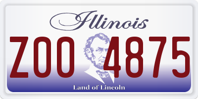 IL license plate Z004875
