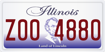 IL license plate Z004880