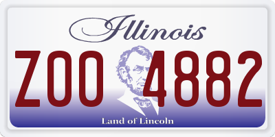 IL license plate Z004882