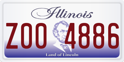 IL license plate Z004886