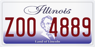 IL license plate Z004889