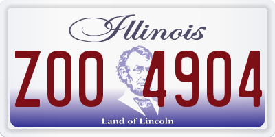 IL license plate Z004904