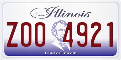 IL license plate Z004921