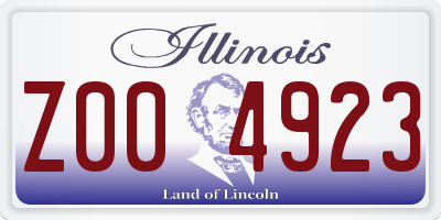 IL license plate Z004923