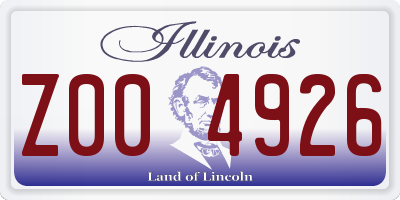 IL license plate Z004926