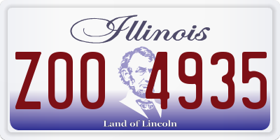IL license plate Z004935