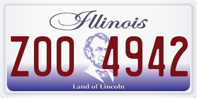 IL license plate Z004942
