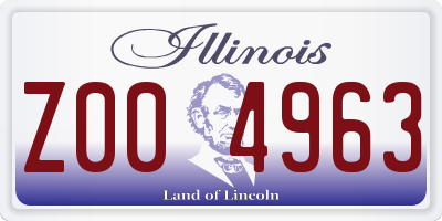 IL license plate Z004963