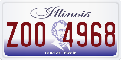 IL license plate Z004968