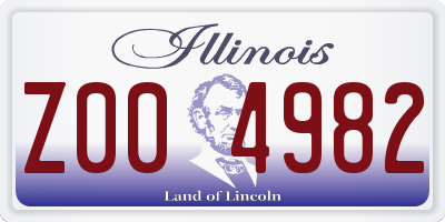 IL license plate Z004982