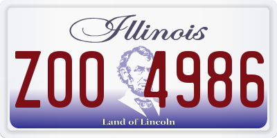IL license plate Z004986