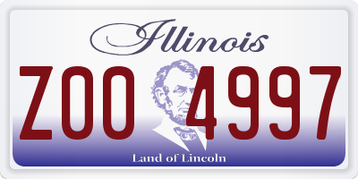 IL license plate Z004997
