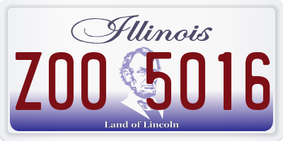 IL license plate Z005016