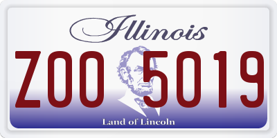 IL license plate Z005019