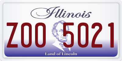 IL license plate Z005021