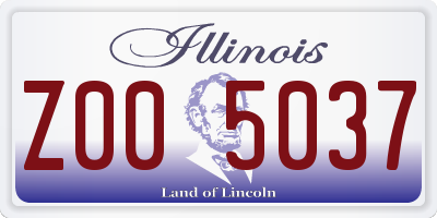 IL license plate Z005037