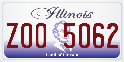 IL license plate Z005062