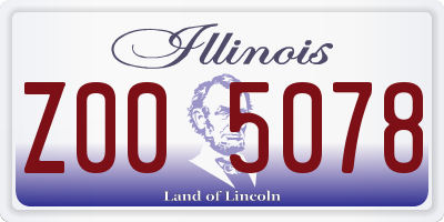 IL license plate Z005078