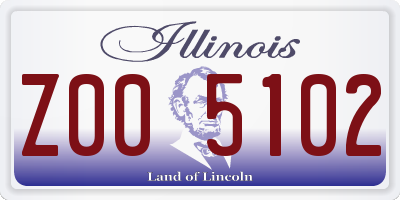 IL license plate Z005102