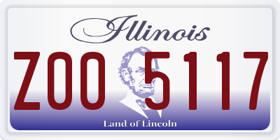 IL license plate Z005117