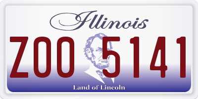 IL license plate Z005141