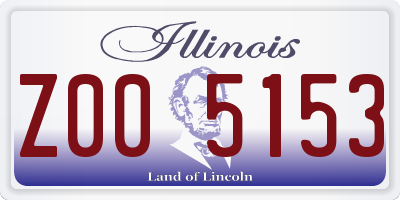 IL license plate Z005153