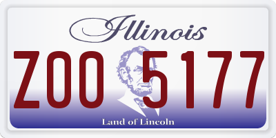 IL license plate Z005177