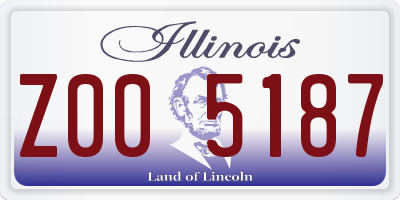 IL license plate Z005187